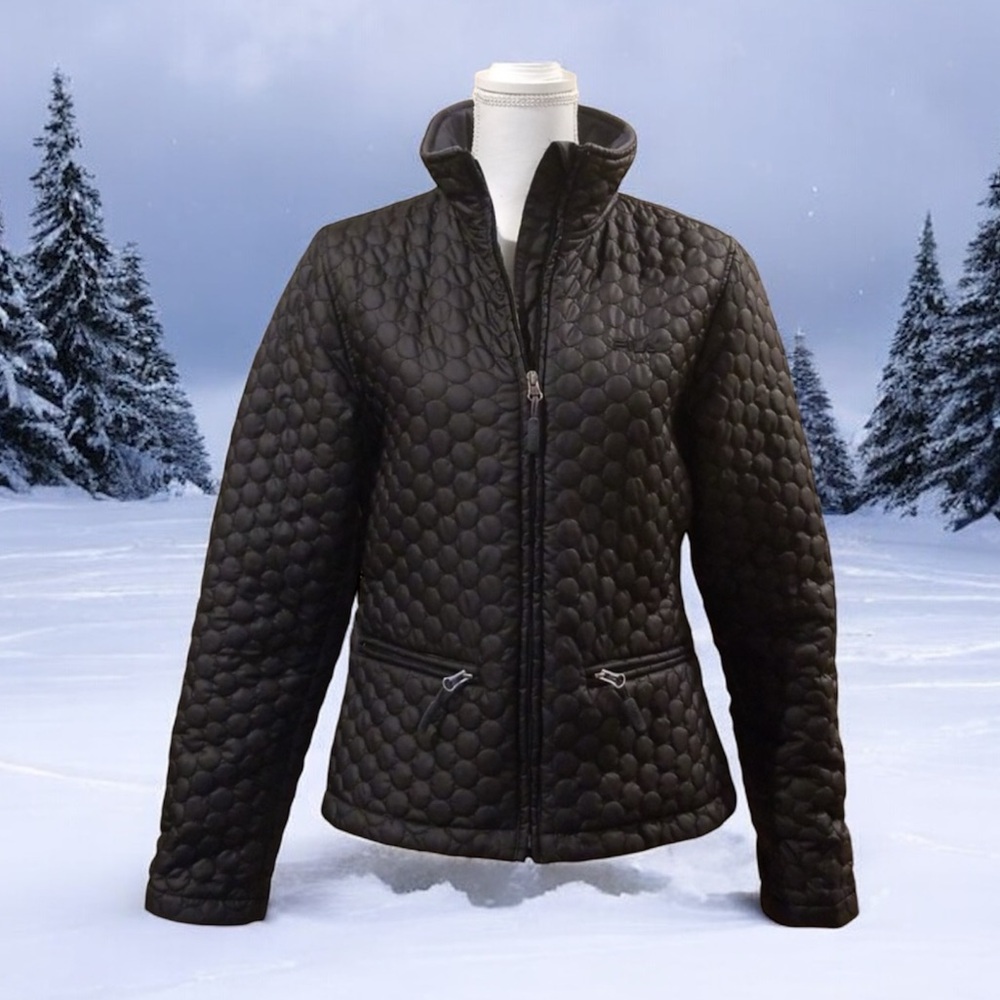 Vintage Black Quilted Fila official ski team Italian jacket